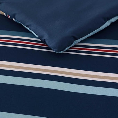 Nautica - Queen Comforter Set, Soft Woven Bedding with a Lightweight for Year Round Comfort, 5 Piece Bed Set with Matching Pillowcases & Bonus Throw Pillows (Colton Blue)
