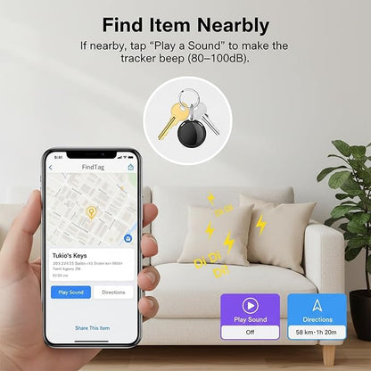 Car GPS Tracking Devices for Vehicles Work with Find My (iOS Only) Magnetic | Mini Hidden Anti Theft Real Time Car Locator No Subscription Global Network Finder Waterproof for Motorcycle Bike Trucks Pets