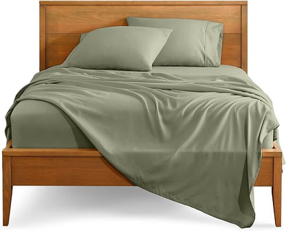 Bare Home Split King Sheet Set - 1800 Ultra-Soft Microfiber Bed Sheets - Double Brushed - Deep Pockets - Easy Fit - 5 Piece Set - Bedding Sheets & Pillowcases (Split King, Sage)
