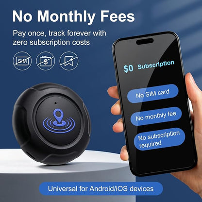 Car Tracker No Subscription, GPS Tracker for Vehicles No Subscription, Magnetic Vehicle Tracker with Real-Time Tracking, IP67 Waterproof Car GPS Tracker for Cars, Motorcycles, Kids, Pets & Luggage