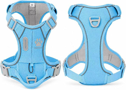 No Pull Dog Harness with Built-in Hidden AirTag & GPS Tracker Holder, Reflective Adjustable Escape-Proof Vest Harness for Small & Medium Dogs (Blue, S)