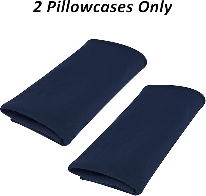 Stretch Pillowcases - Micro Jersey Knit & Ultra Soft, Standard Size - Set of 2 Pillow Cases, Navy