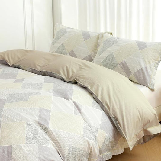 OAITE Duvet Cover Set King Size Floral Pattern Ultra Soft 100% Cotton Duvet Cover Sets 3-PC, Breathable Duvet Cover with Zipper Closure & Corner Ties(2 Pillow Shams,1 Duvet Cover)