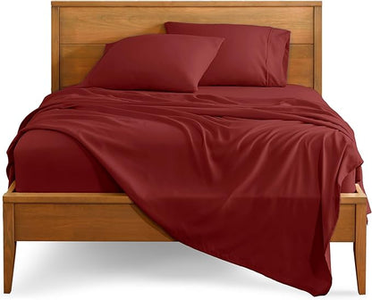Bare Home Twin Sheet Set - 1800 Ultra-Soft Microfiber Twin Bed Sheets - Double Brushed - Deep Pockets - Easy Fit - 3 Piece Set - Bedding Sheets & Pillowcases (Twin, Rosewood)