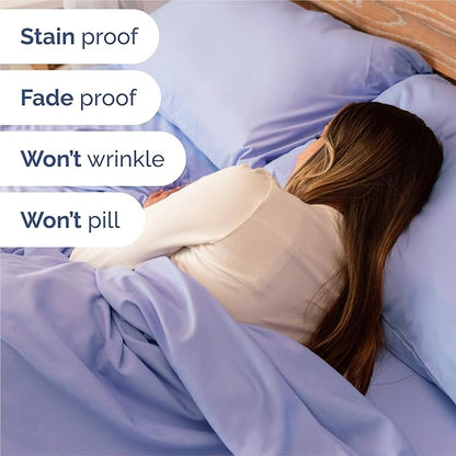 Split King 7 Piece Sheet Set - Comfy Breathable & Cooling - Soft Hotel Luxury Bedding Set with 8-16 Inch Deep Pockets - 1 Flat & 2 Fitted Sheet & 4 Pillowcases - Wrinkle Free & Easy Care - Lavender