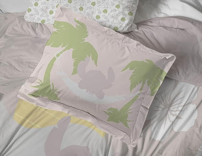 Jay Franco Disney Lilo and Stitch Queen Size Comforter Set - 7 Piece Bedding Includes Sheet Set & Pillow Covers - Super Soft Cozy Bedding