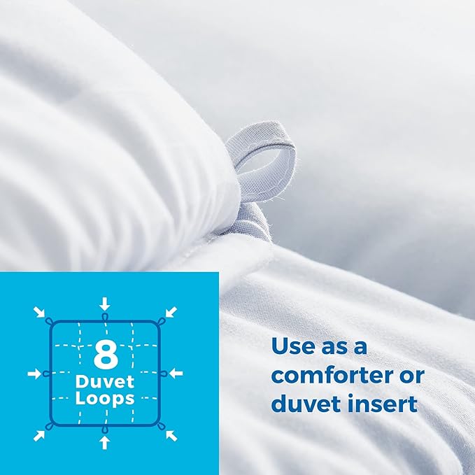 Linenspa Comforter Duvet Insert Full Grey/White Down Alternative All Season Microfiber-Full Size - Box Stitched