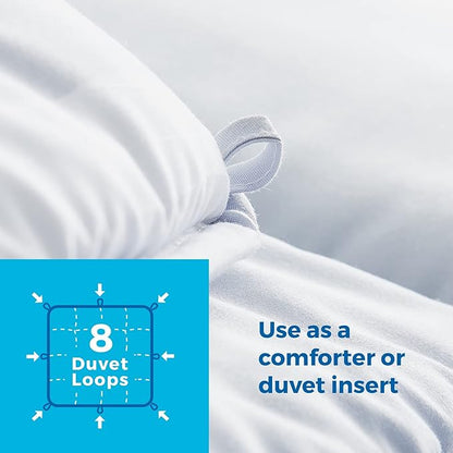 Linenspa Comforter Duvet Insert Full Grey/White Down Alternative All Season Microfiber-Full Size - Box Stitched