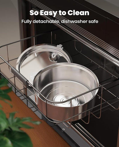 oneisall 7L/230oz Dog Water Fountain for Multi-pet Household,PWF002 | 25db Quiet Design,304 Stainless Steel,Contain 3 Set Filters,Visual Water,5-Layer Filtration,Fit for Living Room Kitchen