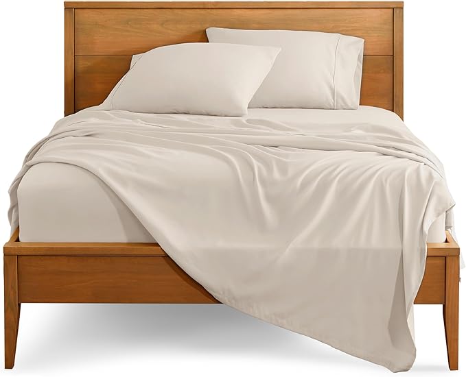 Bare Home Split King Sheet Set - 1800 Ultra-Soft Microfiber Bed Sheets - Double Brushed - Deep Pockets - Easy Fit - 5 Piece Set - Bedding Sheets & Pillowcases (Split King, Wheat)
