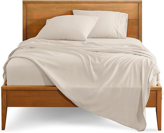 Bare Home Split King Sheet Set - 1800 Ultra-Soft Microfiber Bed Sheets - Double Brushed - Deep Pockets - Easy Fit - 5 Piece Set - Bedding Sheets & Pillowcases (Split King, Wheat)