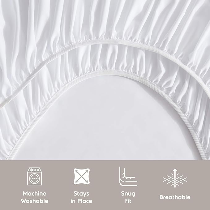 Nestl King Sheet Set - Luxury 1800 Ultra-Soft Microfiber King Bed Sheets - Double Brushed - Deep Pockets - Easy Fit - 4 Piece Set - Bedding Sheets & Pillowcases (King, White)