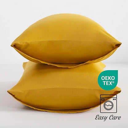 NTBAY Toddler Pillow Cases Set of 2, 2 Pack Brushed Microfiber 14x20 Pillow Cases, Soft, Wrinkle, Fade, Stain Resistant Ginger Yellow Pillow Cases with Envelope Closure, 14x20 Inches, Ginger Yellow