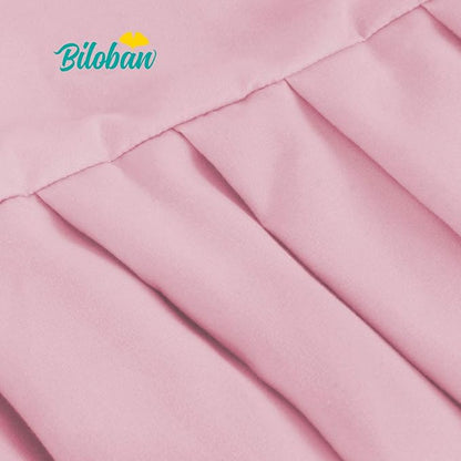 Pink Crib Skirt Pleated with White Lovely Pompoms, Bedding Dust Ruffle for Girls, 14" Drop, Fit All Standard Crib Bed, Fade Resistant Crib Bed Skirt Machine Wash