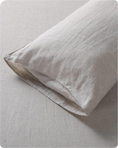XZ XIFA Standard Pillowcases - 2 Pack - Envelope Closure - 100% Natural Washed French Flax, Breathable, Durable, Textured Pillow Covers 20"x26"(Standard, Linen/Natural Linen)