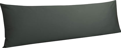 NTBAY Egyptian Cotton Body Pillowcase - 500 Thread Count Cotton Body Pillow Cover - Soft and Breathable Envelope Closure Body Pillowcase for Adults, 20x54 Inches, Charcoal Grey