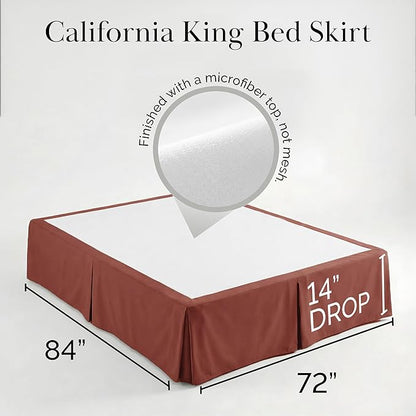 Southshore Fine Living, Inc. Hotel Quality California King Bed Skirt - 14" Drop, Elegant Pleated Design, Premium Dust Ruffle/Bed Skirt, Luxury Bed Skirt Cal King Size, Marsala (Terra Cotta)