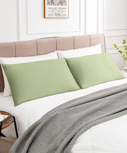 Warmstar Cotton Pillow Cases King Size Set of 2, 600 Thread Count Pillowcases 20x36 Inches, Soft Long Staple Cotton Pillowcases Breathable with Envelope Closure,Sage Green
