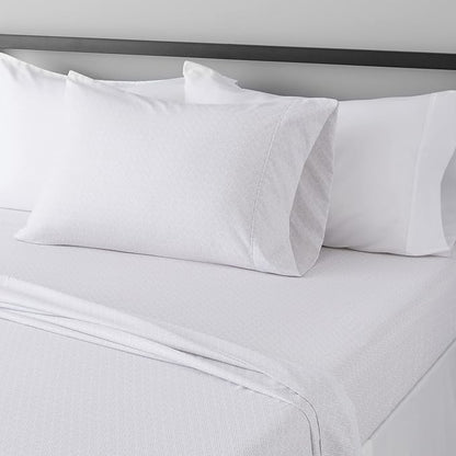 Amazon Basics Lightweight Super Soft Easy Care 3-Piece Microfiber Cozy Bed Sheet Set with 14-Inch Deep Pockets, Twin XL, Gray Crosshatch