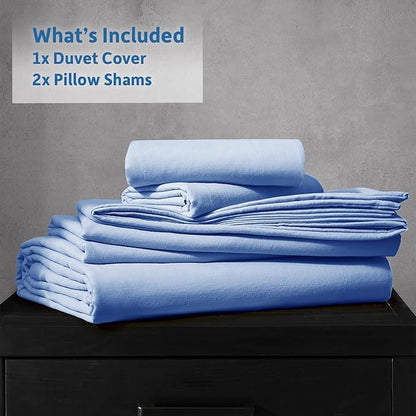 Nestl Calm Blue Duvet Cover Full Size - Soft Prewashed Full Size Duvet Cover Set, 3 Piece, with Zipper Closure, 1 Duvet Cover 80x90 inches and 2 Pillow Shams