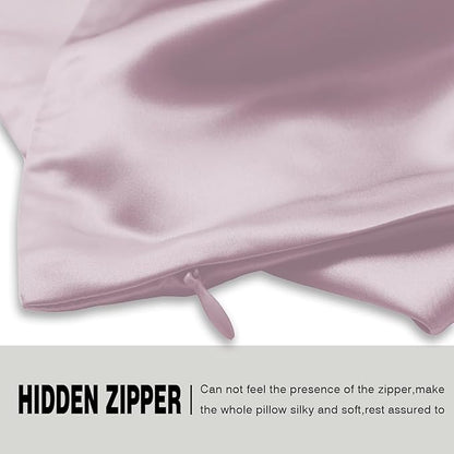 Silk Pillow Cases 2 Pack Soft Breathable and Sliky King Size Pillow Cases Set of 2,Natural Mulberry Silk Pillowcase Set of 2 for Hair and Skin with Hidden Zipper (Lavender,20"X 36",2pcs)