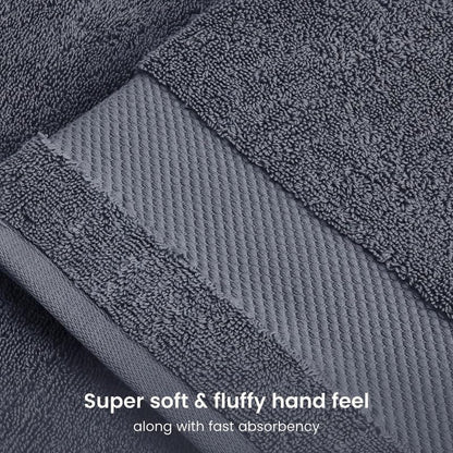 BIOWEAVES 100% Organic Cotton Bath Sheet Set of 2 | Soft Oversized Bath Towels | 700 GSM Premium Bath Towel Sheet Set GOTS Certified - Charcoal