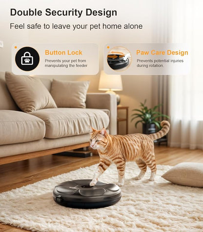 Casfuy Automatic Cat Feeder Cordless - Automatic Cat Food Dispenser for Wet Moist Food with 4 Ice Packs Rechargeable Auto Feeder for Cats Small Dogs with Programmable Timer Low Battery Indicator