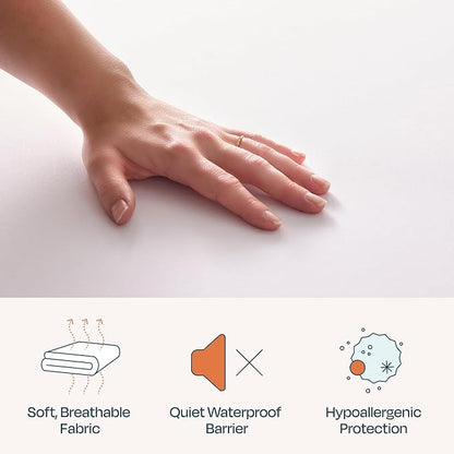 Linenspa Waterproof Mattress Protector, Full XL Size – Fitted Sheet Style, Breathable, Machine Washable & Dryer Safe, White