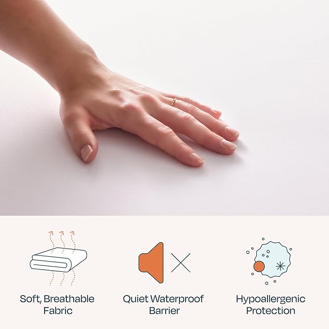 Linenspa Waterproof Mattress Protector, Full Size – Fitted Sheet Style, Breathable, Machine Washable & Dryer Safe, White
