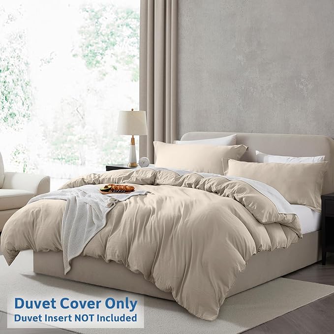 Nestl Linen Duvet Cover Queen Size - Soft Prewashed Queen Duvet Cover Set, 3 Piece, with Zipper Closure, 1 Duvet Cover 90x90 inches and 2 Pillow Shams