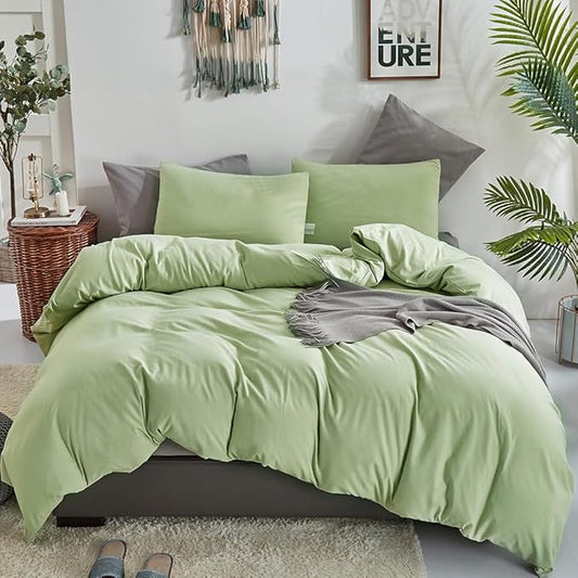 CLOTHKNOW Green Comforter Set - California King, 3Pcs Soft Light & Sea Green Comforters