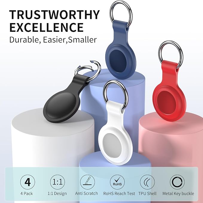 Compatible for AirTag Holder Keychain for Apple Air Tag 1st&2nd Generation | Airtag Key Chain Ring Case Cover for Air Tag Holder GPS Tracker Item Air Tags Finders Air Tagholder for Kids,Bags,Luggages