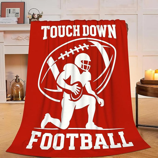 American Football Blanket Super Soft Warm Fluffy Fleece Flannel Ball Sports Throw Blanket Cozy Fuzzy Plush Stuff Bedding Blankets Gifts for Teens Boys Kids Women Girls Adults 50"X40"