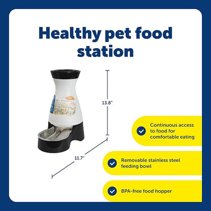 PetSafe Healthy Pet Food Station, Medium | Dry Food Dispenser, Removable Stainless Steel Bowl Is Dishwasher Safe, Space-Saving Design
