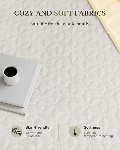 GOTCOZY Heated Mattress Pad Mini Twin Size 31"x55" - Electric Mattress Pad with 9 Heat Settings & 10 Hour Auto Off Machine Washable(White)