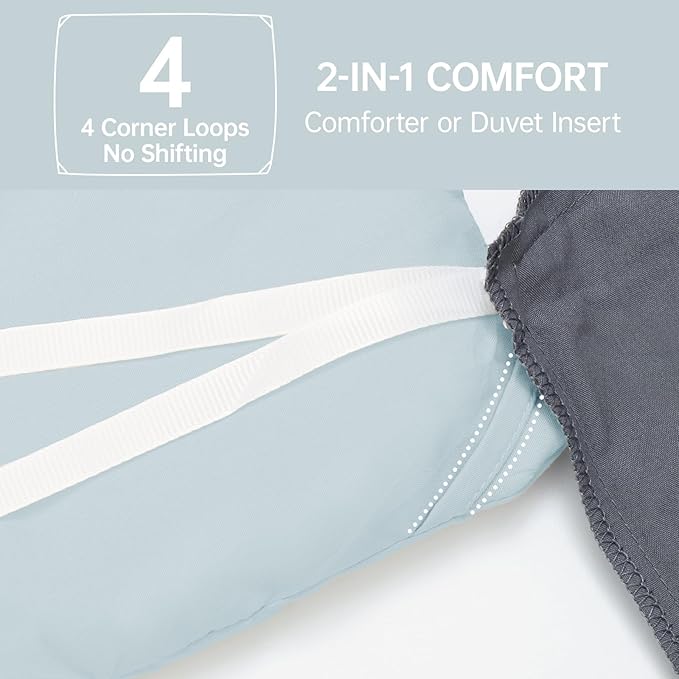 MUXHOMO King Size Comforter Set, All Season Ultra Soft Down Alternative Bedding - 3 Piece Lightweight Bed Set Includes 1 Comforter (104"x90") and 2 Pillow Shams (20"x36"), Lake Blue