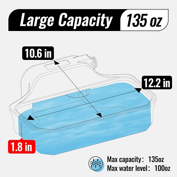 135OZ Automatic Water Dispenser for Large Dogs Patented Outdoor Dog Water Bowl Dispenser Automatic Dog Feeder Fit 3/4'' GHT Faucet Dog Waterer Include Water Hose Extra-Large Drinking Area Brown