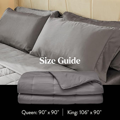 Miracle Made All-Season Cotton Duvet Cover – Water-Resistant, Lightweight, Breathable Bedding – Compatible with 3-Temperature Zone Comforter – Full/Queen, Stone