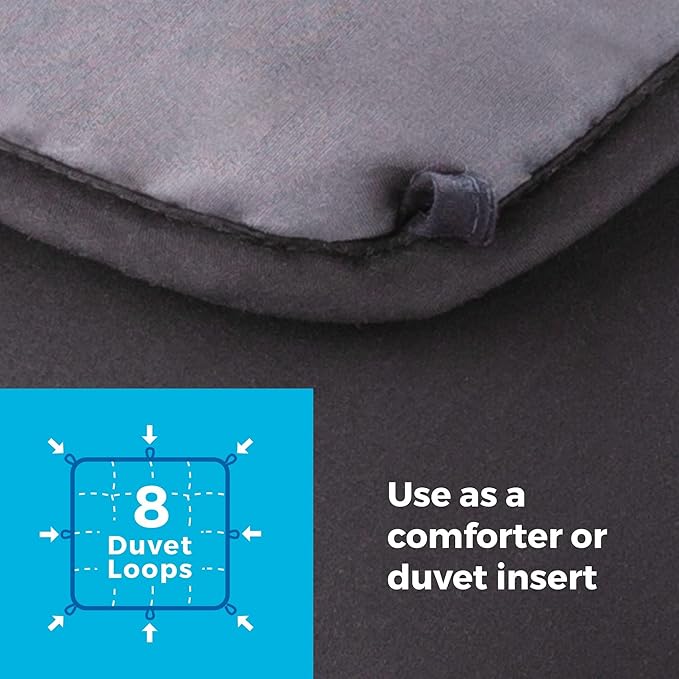 Linenspa Reversible Down Alternative Comforter and Duvet Insert, for Twin Size Bed – All-Season Comforter with Box Stitch and 8 Duvet Loops – Bedding for Kids, Teens, and Adults – Black / Graphite
