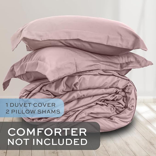 White Classic Pink Duvet Cover King Size, Microfiber Duvet Cover with Zipper, Set of 1 Down Comforter Cover with 2 Pillow Shams, Luxury Comforter Cover King Size | Comforter Not Included
