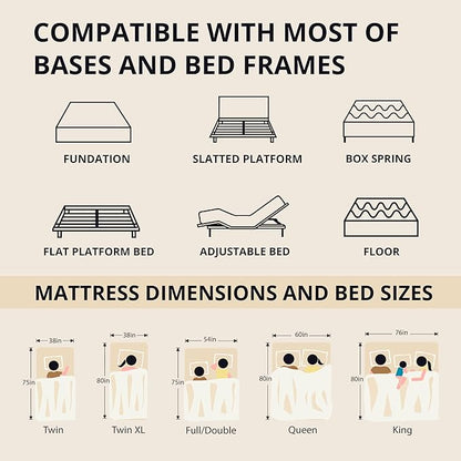 EGOHOME 14 Inch King Size Memory Foam Mattress for Back Pain, Cooling Copper Gel Bed in a Box, Foam Made in USA, CertiPUR-US Certified, Therapeutic Medium Firm, 76x80x14 Black