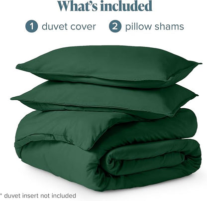 Bare Home Bedding Duvet Cover King Size - Premium 1800 Super Soft Collection - Lightweight, Cooling - Soft Breathable Bedding Duvet Cover (King, Forest Green)