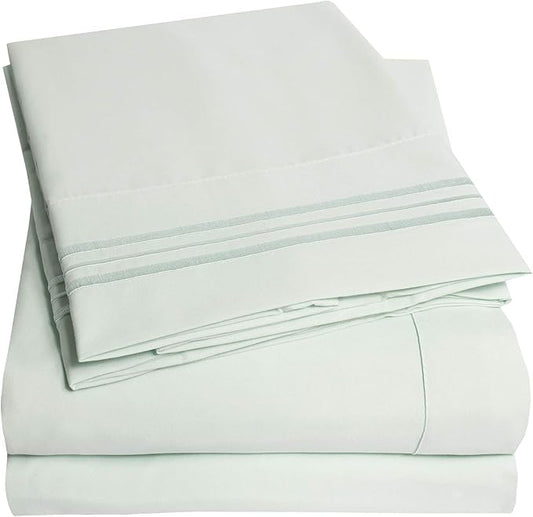 1500 Supreme Collection Queen Sheet Sets Mint Green - Luxury Hotel Bed Sheets and Pillowcase Set for Queen Mattress - Extra Soft, Elastic Corner Straps, Deep Pocket Sheets, Queen Mint Green