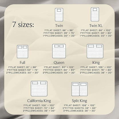 LuxClub 4 PC King Sheet Set, Breathable Luxury Bed Sheets, Deep Pockets 18" Wrinkle Free Cooling Bed Sheets Machine Washable Hotel Bedding Silky Soft - Light Taupe King