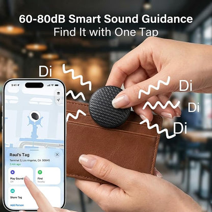 Mini GPS Tracker for Vehicles No Subscription (iOS Only) - 2 Pack | Car Tracker Tag with Audio, Hidden Tracking Device Work with Find My for Kids, Dogs, Key, Luggage