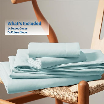 Nestl Light Blue California King Duvet Cover Sets - Soft Double Brushed Cal King Duvet Cover, 3 Piece, with Button Closure, 1 Duvet Cover 104x98 inches and 2 Pillow Shams