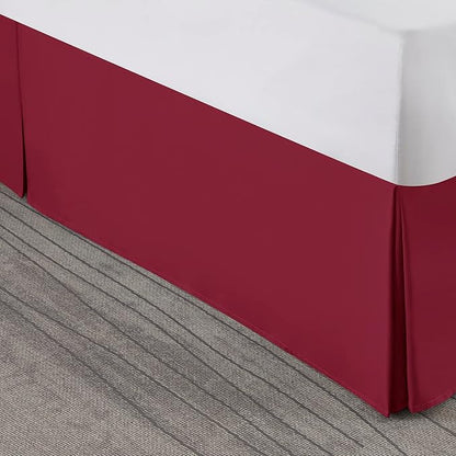 Nestl Red Heaven Full XL Bed Skirt - Full XL Size Bed Skirt 14 Inch Drop - Brushed Microfiber Bed Skirts - Hotel Quality Pleated Bed Skirt - Shrinkage & Fade Resistant