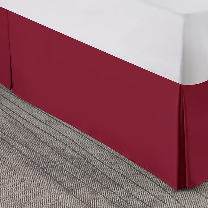 Nestl Red Heaven Bed Skirt Cal King Size - Cal King Bed Skirt 14 Inch Drop - Brushed Microfiber Bed Skirts - Hotel Quality Pleated Bed Skirt - Shrinkage & Fade Resistant