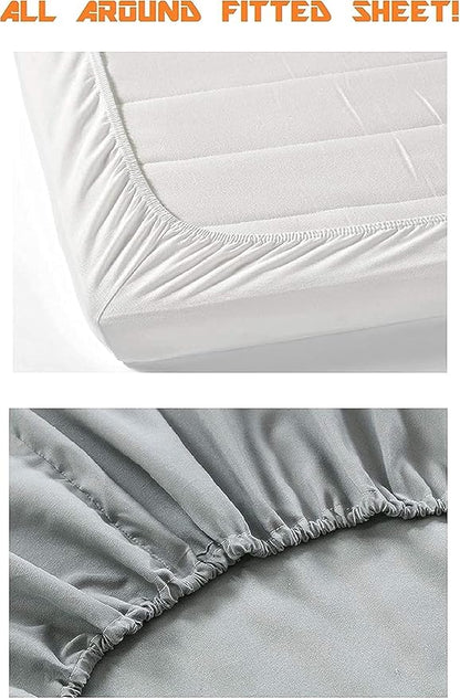 Elegant Comfort 1500 Premium Quality Fitted Sheet Ultra Soft 18-24 Inch Extra Deep Pocket - Single Fitted Sheet for High Mattress - Wrinkle Free with Smart Storage Pockets, Queen, Navy Blue