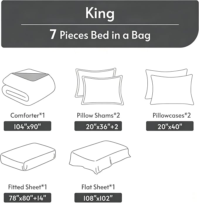 Vintage Floral Twin Size Bed in A Bag for Girls, 7Pcs Burgundy Comforter Set for Gothic Bedroom Decor, Black Floral Quilted Bedding with 2 Pillowcases, 68"x86"